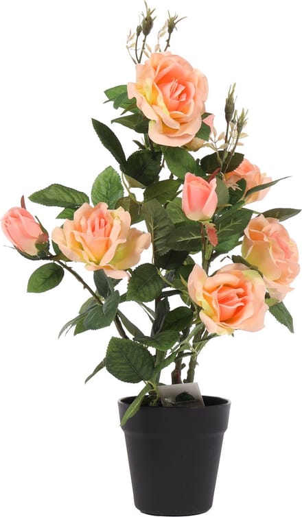 Kunstrozen struik | 60cm. - kunst rozenplant - namaak plant voor binnen - kunstrozenstruik