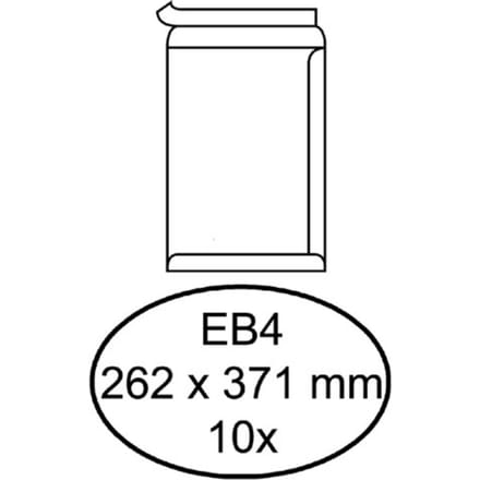 Envelop Hermes akte EB4 262x371mm zelfklevend wit pak à 10 stuks