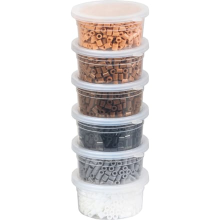 Strijk-op-kralen set, 3.000 stuks - Bruin/Zwart/Wit