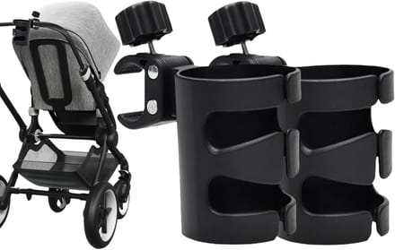 2x Universele Bekerhouder voor Kinderwagen en Buggy, Zwart