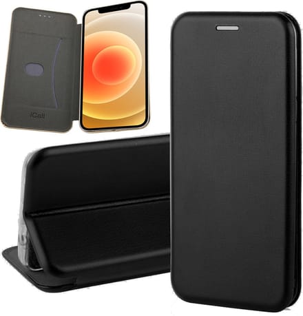 Hoesje geschikt voor iPhone 12 Pro Max - Book Case Kunstleer ThinShield Zwart