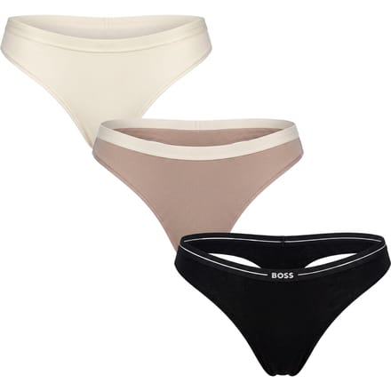 Verpakking van 3 Dames Elastische Katoenen Strings met Logo 50510030