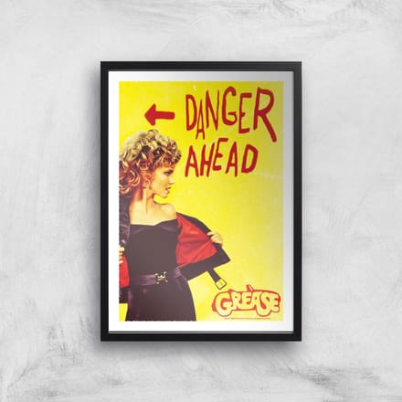 Grease Danger Road Giclee Art Print - A4 - Black Frame