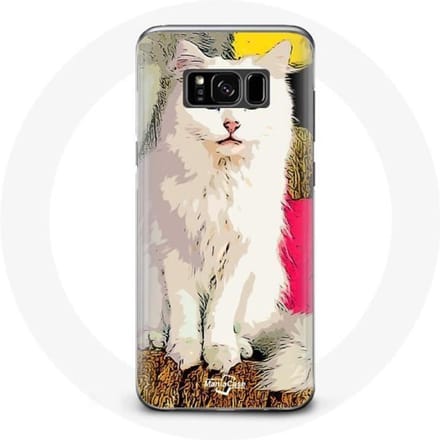 Coque pour Samsung Galaxy S8 turc de Van Chat Blanc aux yeux bleu et jaune