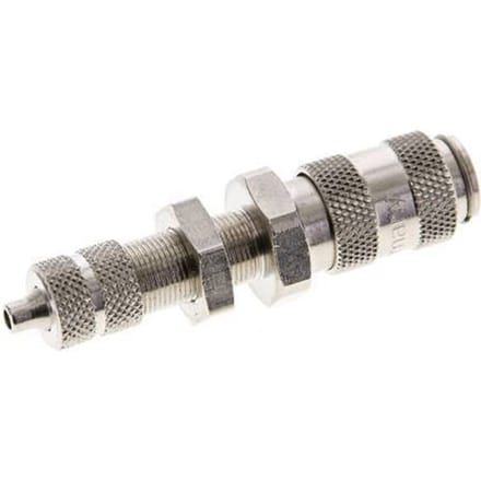 Vernikkeld Messing DN 2.7 (Micro) Luchtkoppeling Snelkoppeling 3x4.3 mm Push-On Schotkoppeling - CLS2-NB-BN-P-3