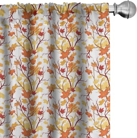 ABAKUHAUS herfstgordijnen – 2x 75×225 cm – microvezel, halfdonker, geel-oranje