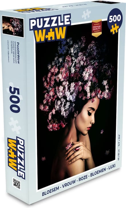 Puzzel Bloesem - Vrouw - Roze - Bloemen - Luxe - Legpuzzel - Puzzel 500 stukjes