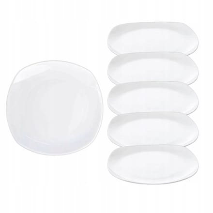 Wilmax Porseleinen Dinerborden Plat 27x27cm Wit - Set van 6