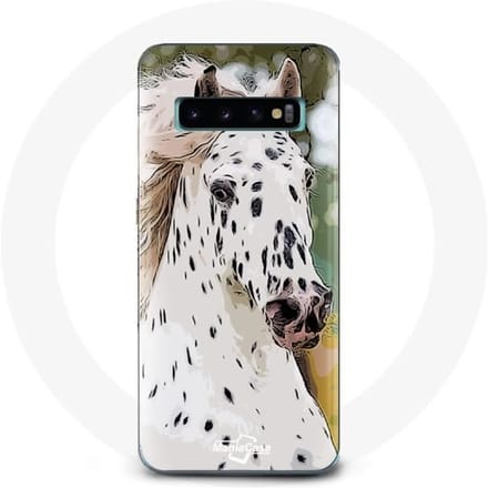Coque pour Samsung Galaxy S10 Plus Appaloosa Cheval blanc
