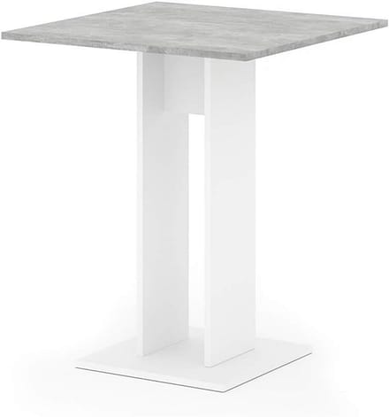 Moderne Eettafel van Beton en Wit voor Kleine Ruimtes - 65 x 65 cm
