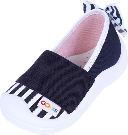 Donkerblauwe sneakers, slofjes met strikje LEMIGO