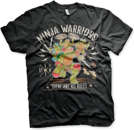 Teenage Mutant Ninja Turtles Unisex Tshirt -S- Ninja Warriors No Rules Zwart