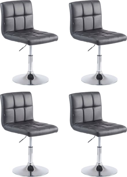 CLP Palma Set van 4 Lounger - Kunstleer zwart