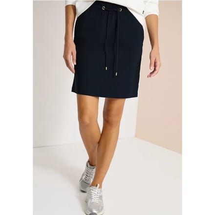 Knielange rok met streepdetail