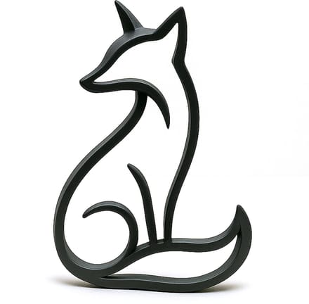 Vosbeeldje - zwart - 24 cm hoog