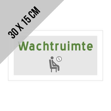 Pictogram/ bord | "Wachtruimte" | 30 x 15 cm | Dokter | Onthaal | 1 stuk