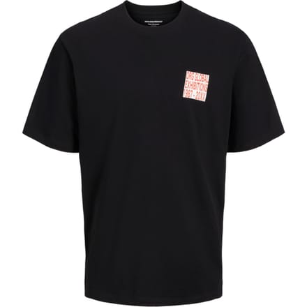 Jack & Jones - Heren Tee SS Canon Wide Fit Tee - Zwart - Maat XL
