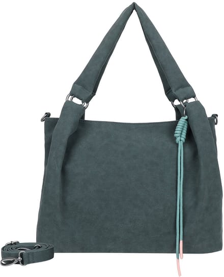 Fritzi aus Preußen schoudertas Sue03 Suede Jacky Shoulder Bag Grey Blue blauwgrijs