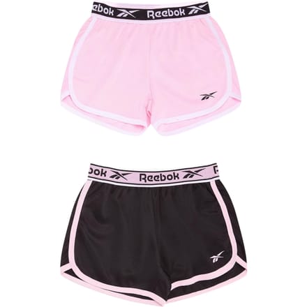 Reebok Mesh-shorts voor meisjes (set van 2) (Zwart/roze)