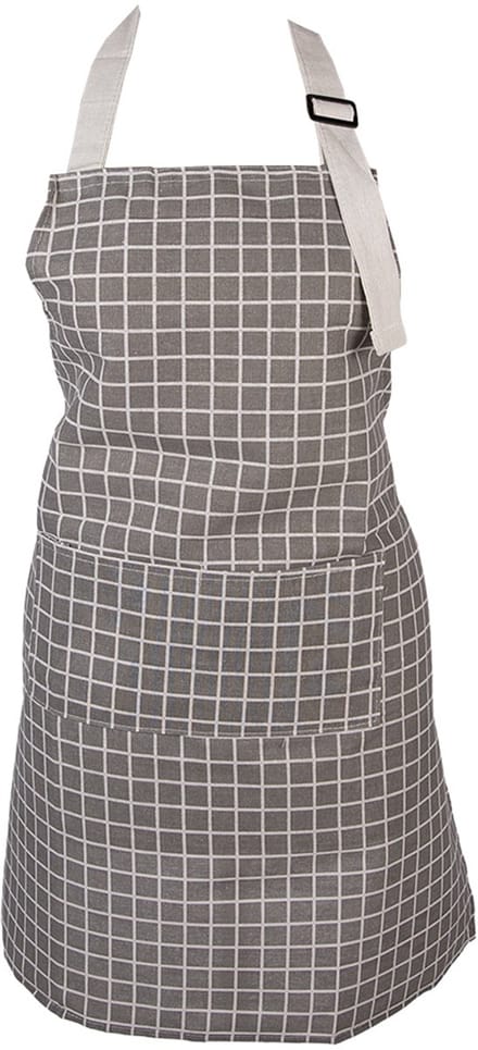 Clayre & Eef Keukenschort 69x68 cm Grijs Polyester