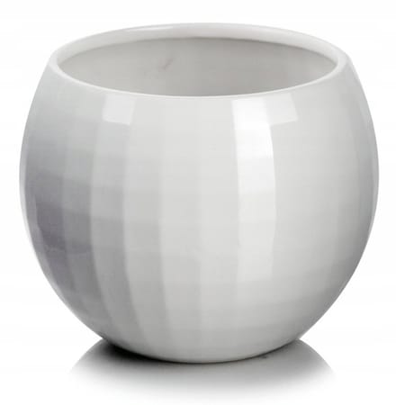 Keramieken Pot 16cm - Wit met Geel & Gouden Accenten