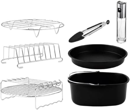 Accessoireset voor heteluchtfriteuse 8-delig anti-aanbaklaag