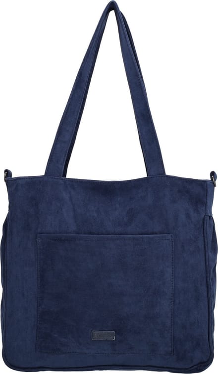 Beagles Neda Schoudertas Shopper Soft Suèdelook - Tote Bag - Dames Tas - Blauw