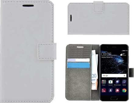 Huawei P10 Wallet bookcase effen witte smartphone hoesje