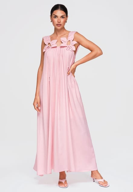 LARICA Jurk - Viscose - Mouwloos - Geen Sluiting Roos L