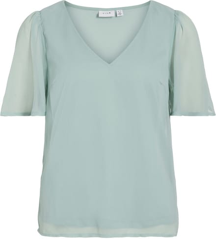 VILA - VIFALIA V-NECK S/S TOP - NOOS - Dames - Blouses