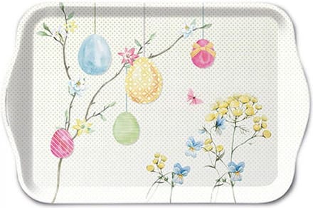 Ambiente Tray Hanging Eggs 13x21cm mini-dienblad met paaseitjes ideaal voor pasen