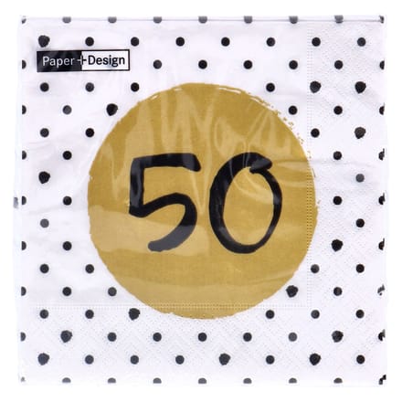 Servetten 50e verjaardag 33x33 cm