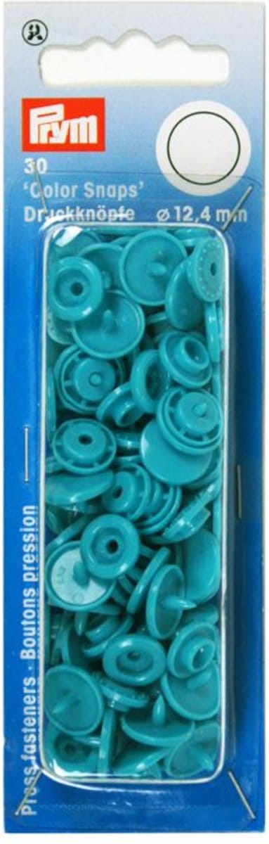 Drukknoop ColorSnaps 12,4 mm turkoois 30 st. - Drukknopen Color Snaps - Prym
