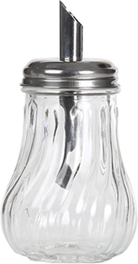 Alessandro Suikerpot - glas/rvs metaal - transparant/zilver - 7 x 14 cm - luxe uitvoering