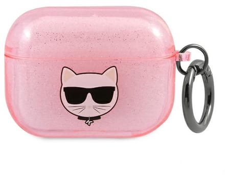 Karl - Lagerfeld - KLA3UCHGP AirPods - 3 - cover - roze/roze - Glitter - Choupette