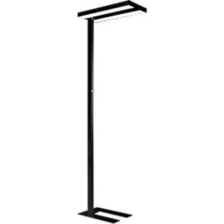 LED-vloerlamp, traploos dimbaar, direct & indirect licht, H 1950 mm, 2 x 40 B, zwart