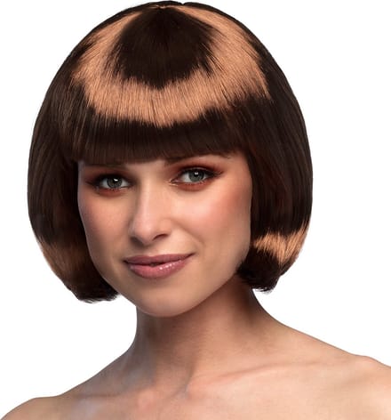 Boland - Pruik Cabaret bruin Bruin - Steil - Kort - Vrouwen - Can Can - Glitter and Glamour