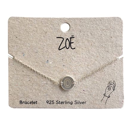 Armband - Letter O - 925 Sterling zilver - Initiaal - 17 tot 19 Centimeter - Damesdingetjes