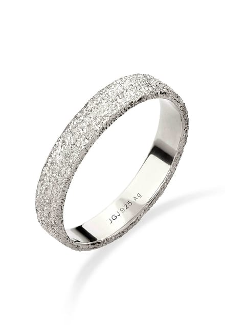 KUZZOI - Ring - Ring Heren Gestructureerd 925 Sterling Zilver -
