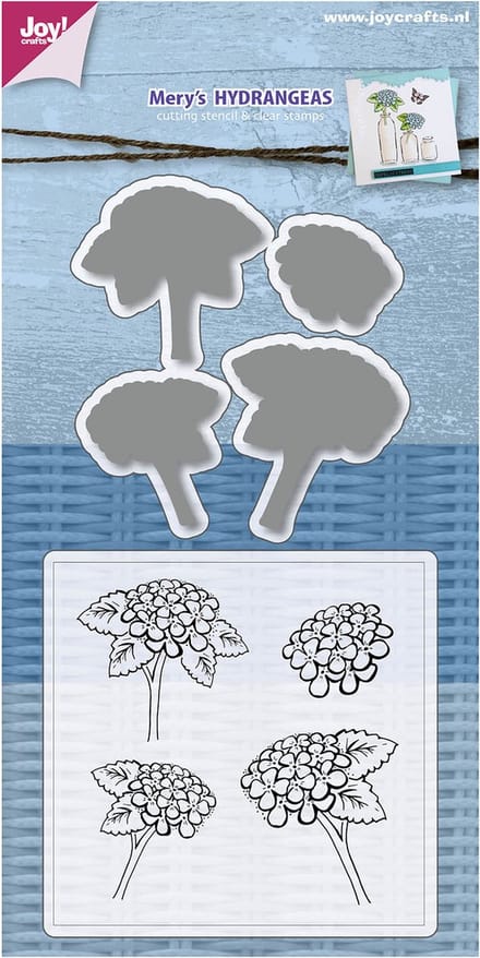 Joy!Crafts Snijstencil - & stempel Mery's Hydrangeas