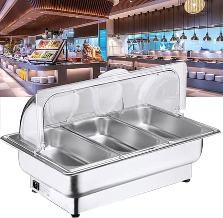 Elektrische Chafing Dish - Buffet Server - Eten Warm Houden - Instelbare Temperatuur - 9L 13L Capaciteit - Zilver