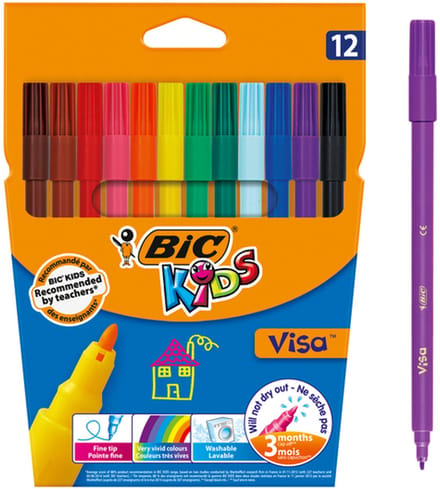 Kleurstift bickids visa f assorti | 25 stuks