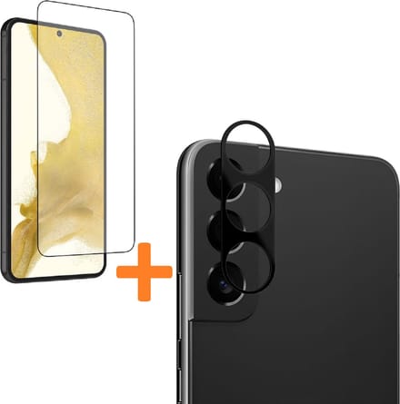 Display Bescherming Schermprotector Tempered Glass Screen Protector + Camera lens Beschermer Zwart Geschikt voor: Samsung Galaxy S23 Plus