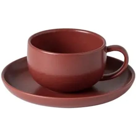 Costa Nova - servies - kop & schotel Pacifica rood - 0,22L - aardewerk - H 5 cm