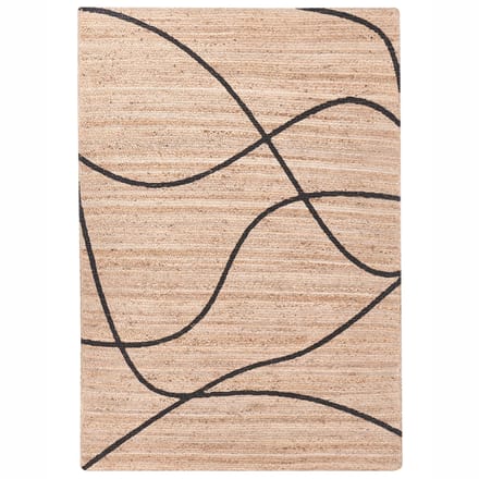 GHOTA - Vloerkleed - Beige/Zwart - 160 x 230 cm - Jute
