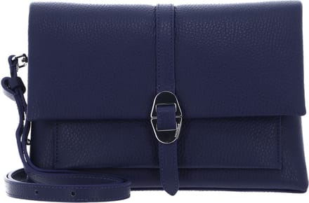 COCCINELLE Leren Schoudertas Dorian Handbag Grained Leather Royal Blue Blauw
