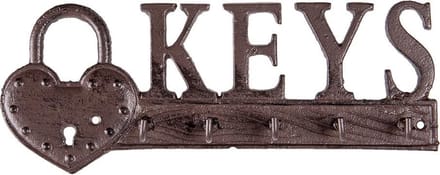 Clayre & Eef Sleutelrekje 26x3x10 cm Bruin IJzer