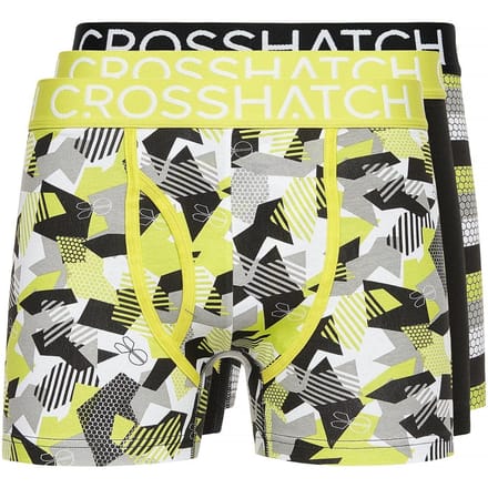 Crosshatch Heren Crystaline Boxershorts (Set van 3) (Kalk)