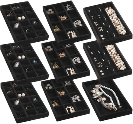 Dailygoods - Sieraden Organizer Tray - Stapelbare Fluwelen Sieradenopslag