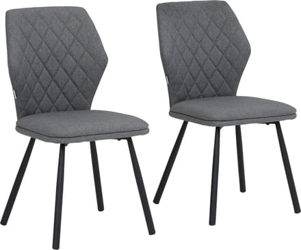 Jessica-Eetkamerstoel - Set van 2 - Grijs Stof